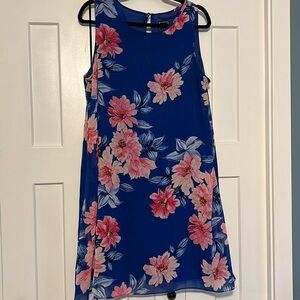 JH blue with pink flowers dress size 14